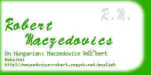 robert maczedovics business card